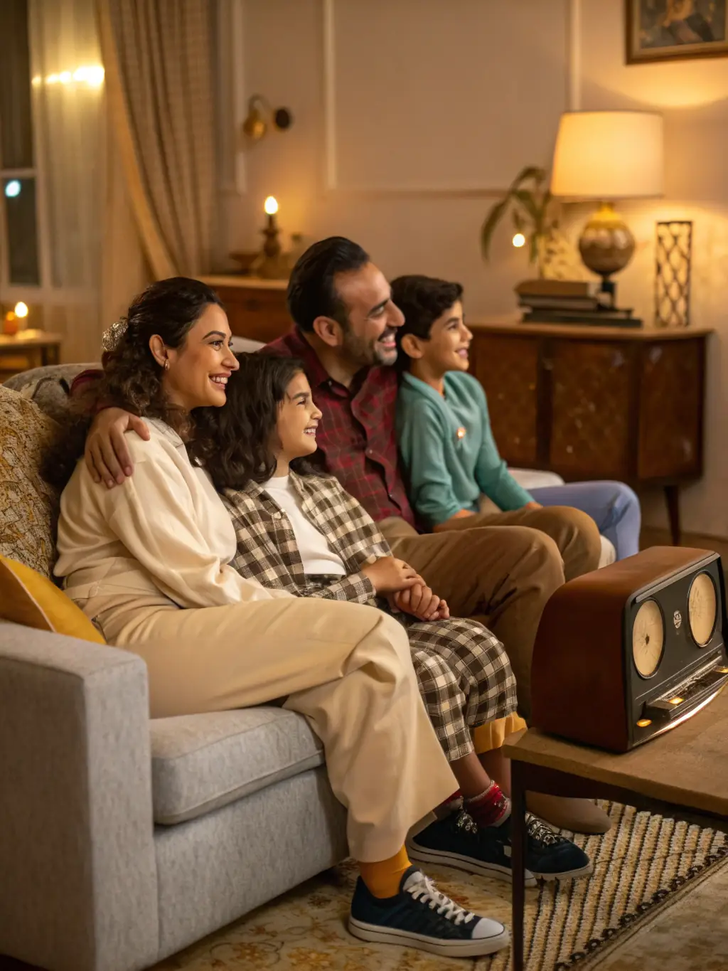 An image depicting a family relaxing comfortably in their home, symbolizing the peace of mind that a home warranty provides.